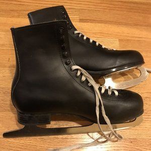 American Rocket Mens Black Figure Skates Size 8 Steel Blade Style 554